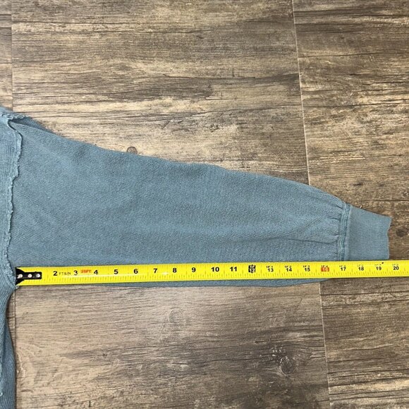 NWT We The Free People Anyway Surplice Sweater Top Women Size Small Deep Teal - Picture 5 of 6